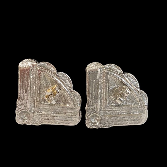 Art-Deco Style Stud Earrings - Picture 3 of 3